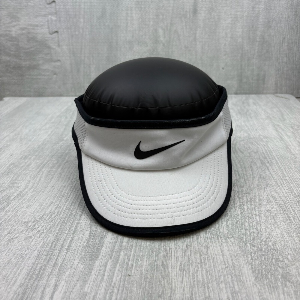 Nike Dri Fit Ace Training Visor Hat Cap Strap Back White Swoosh M/L Unisex